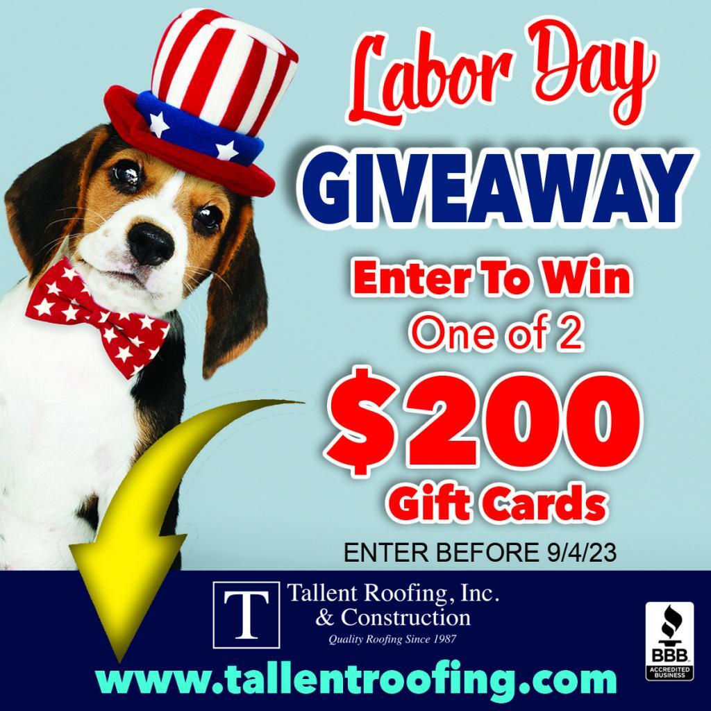 Labor Day Giveaway Entry Post