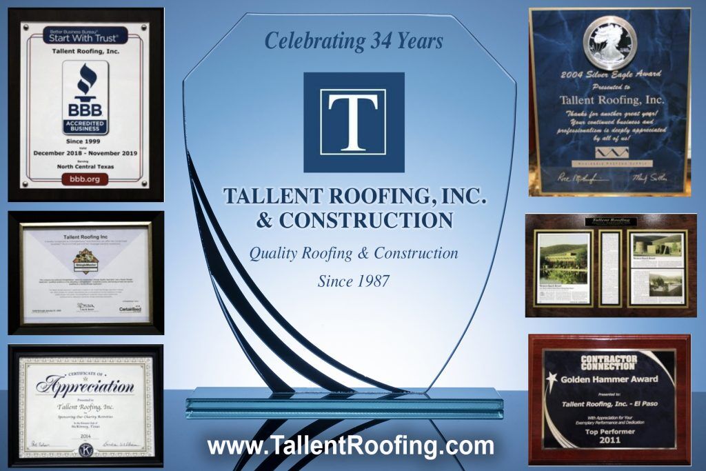 Tallent Roofing Awards
